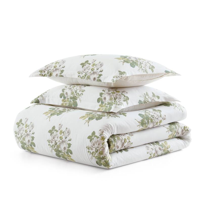 Martha Stewart Eloise Floral Cotton Grey Comforter Set