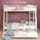 preview thumbnail 33 of 46, 2 In 1 Full XL Over Queen Metal Bunk Bed With Trundle,Save Space White