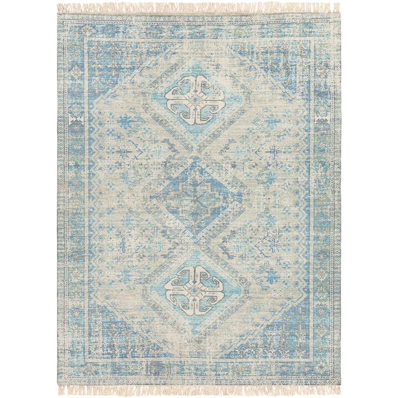 Livabliss Hermione Handmade Triple Medallion Cotton Area Rug