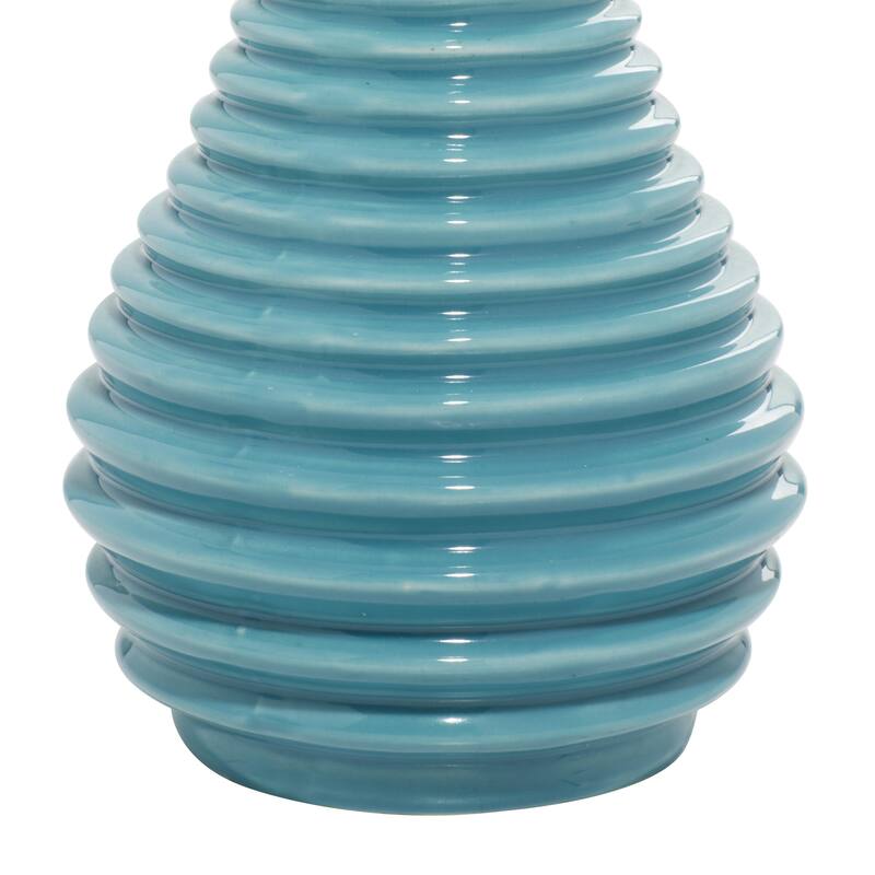 Ceramic Decorative Vase with Varying Patterns - Set of 3 Silver or Blue - Roche River Decor