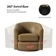 preview thumbnail 47 of 49, HULALA HOME Althea Modern Genuine Leather Swivel Barrel Chair with Solid Wood Base