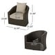 preview thumbnail 3 of 16, Darius Outdoor Wicker Aluminum Swivel Club Chair with Cushion (Set of 2) by Christopher Knight Home