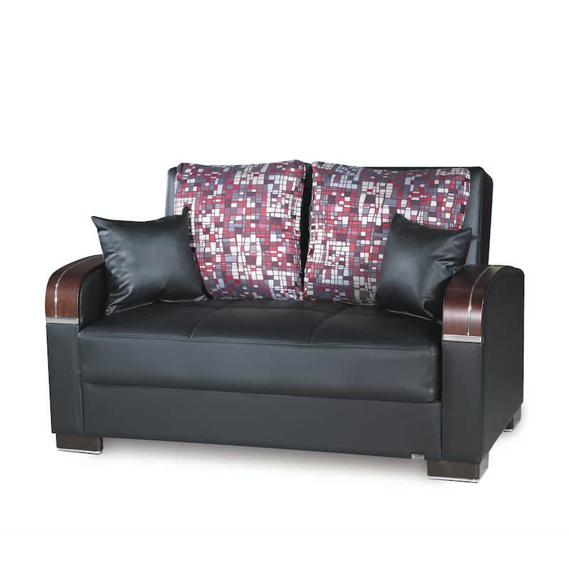 Collection Upholstered Convertible Loveseat With Storage