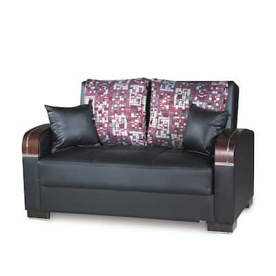 Collection Upholstered Convertible Loveseat With Storage