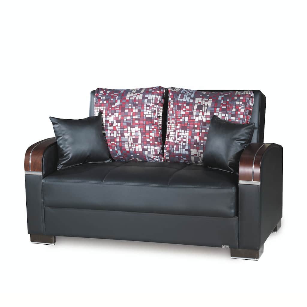 Collection Upholstered Convertible Loveseat With Storage