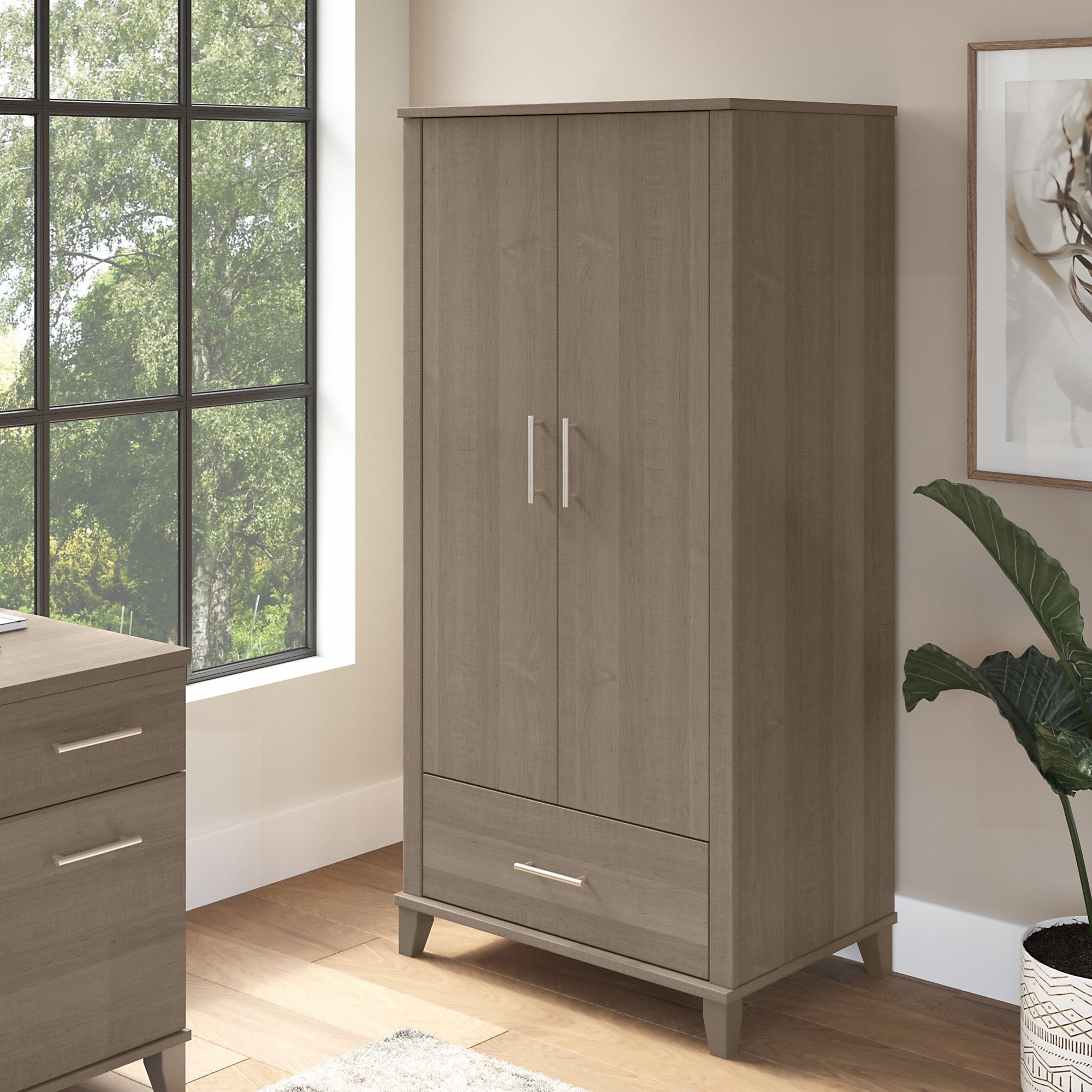 Bush Furniture Cabot Small Storage Cabinet with Doors - Ash Gray