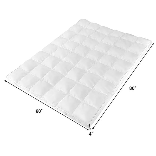 Shop Gymax 4 Queen Size Mattress Topper Hypoallergenic
