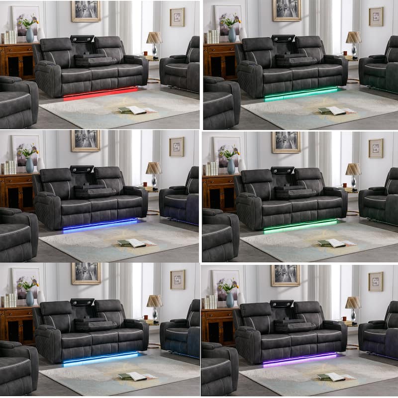 Contemporary Living Room Plush Velvet-Like Upholstered Brown Sofa