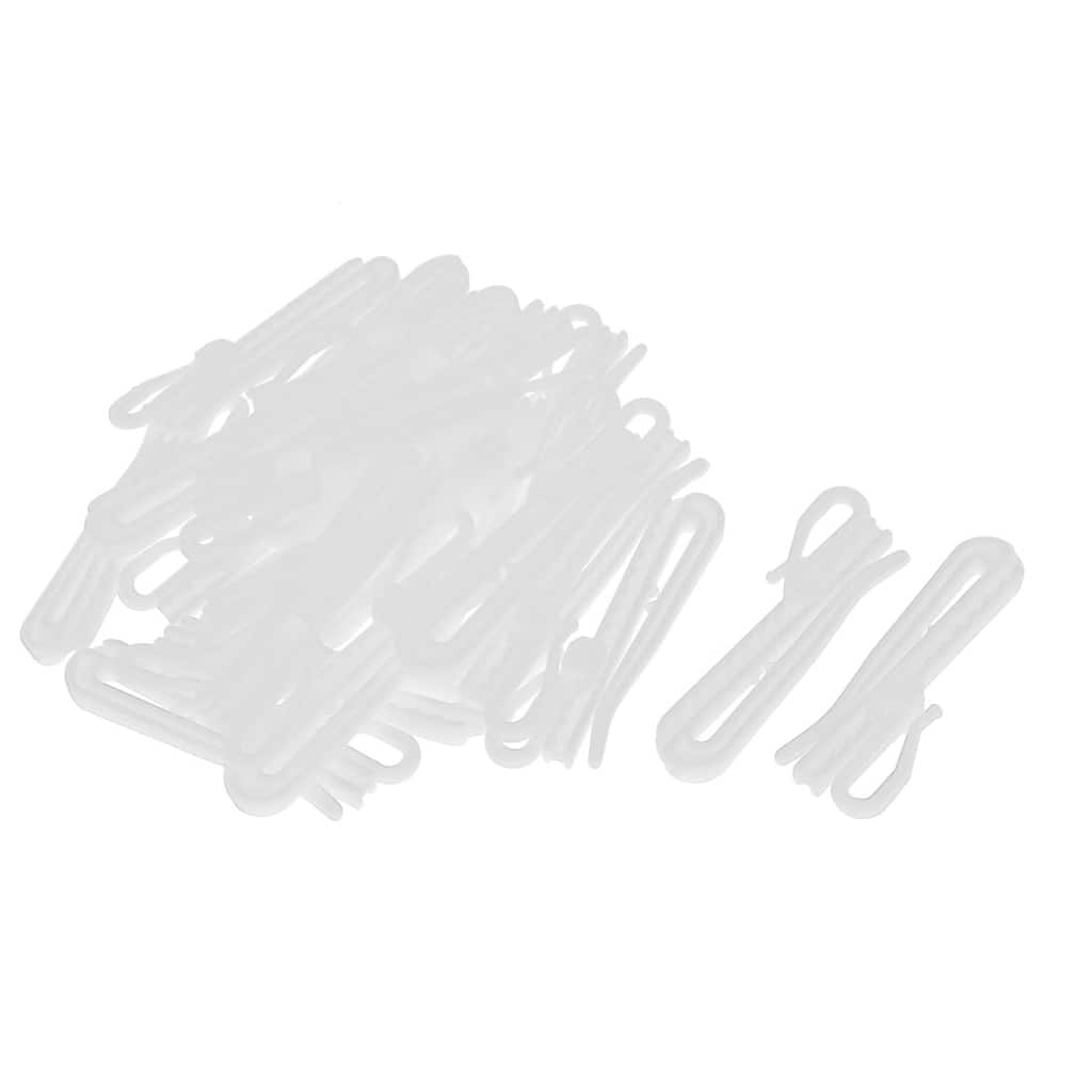 25Pcs Plastic Adjustable Depth Pinch Pleat Locking Curtain Tape Clip Hooks White