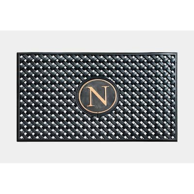 A1HC 100% Pure Rubber Monogrammed Front Door Mat 24" x39" Indoor Outdoor Doormat