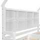 preview thumbnail 4 of 18, Contemporary Twin House Loft Bed with Guardrails, Semi-enclosed Roof, Bedside Shelves and Ladder, Low Height Design, White