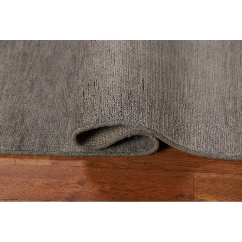 Gray Gabbeh Modern Rug Hand-Knotted Wool Carpet - 3'10"x 5'10"