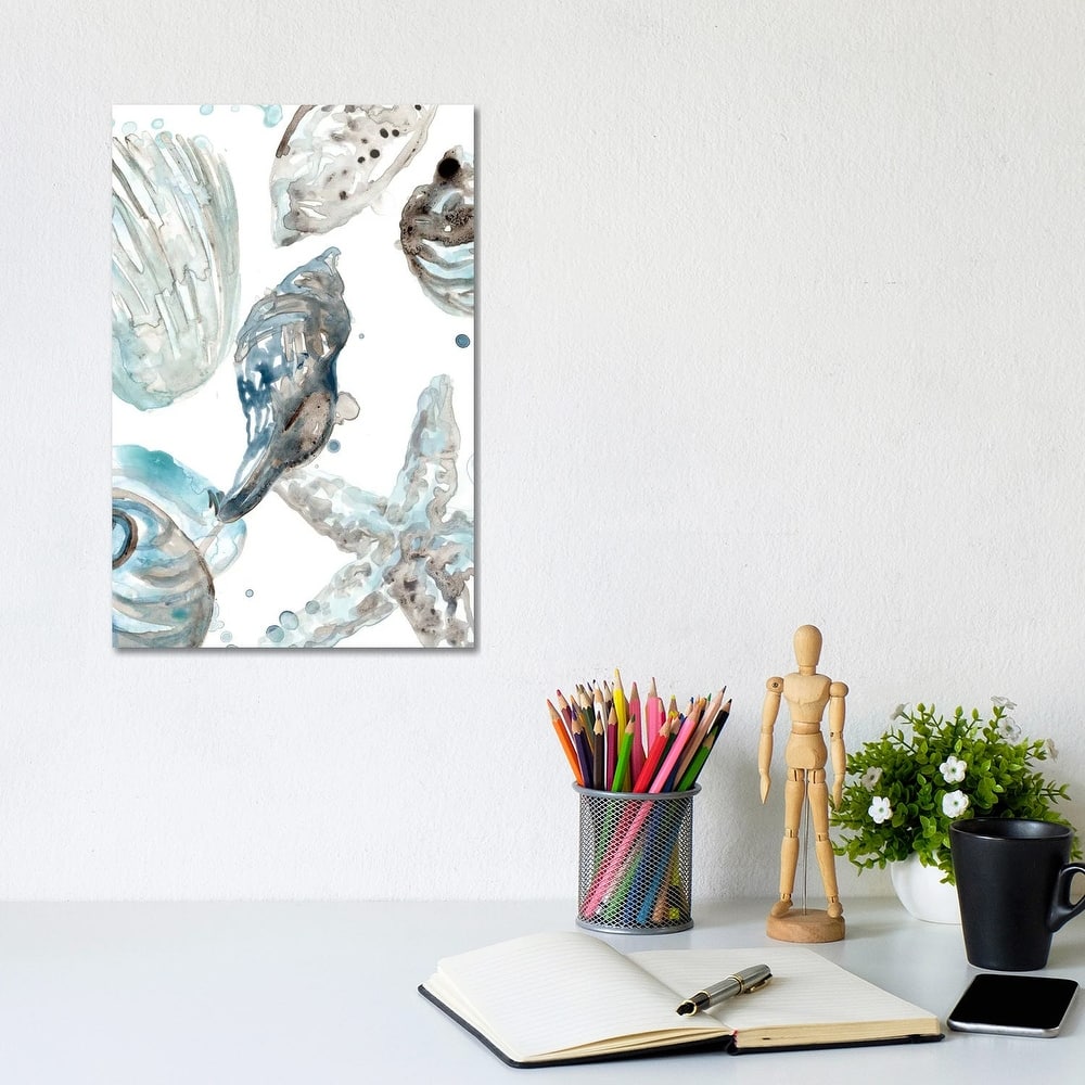 iCanvas "Cerulean Seashells III" by June Erica Vess Canvas Print