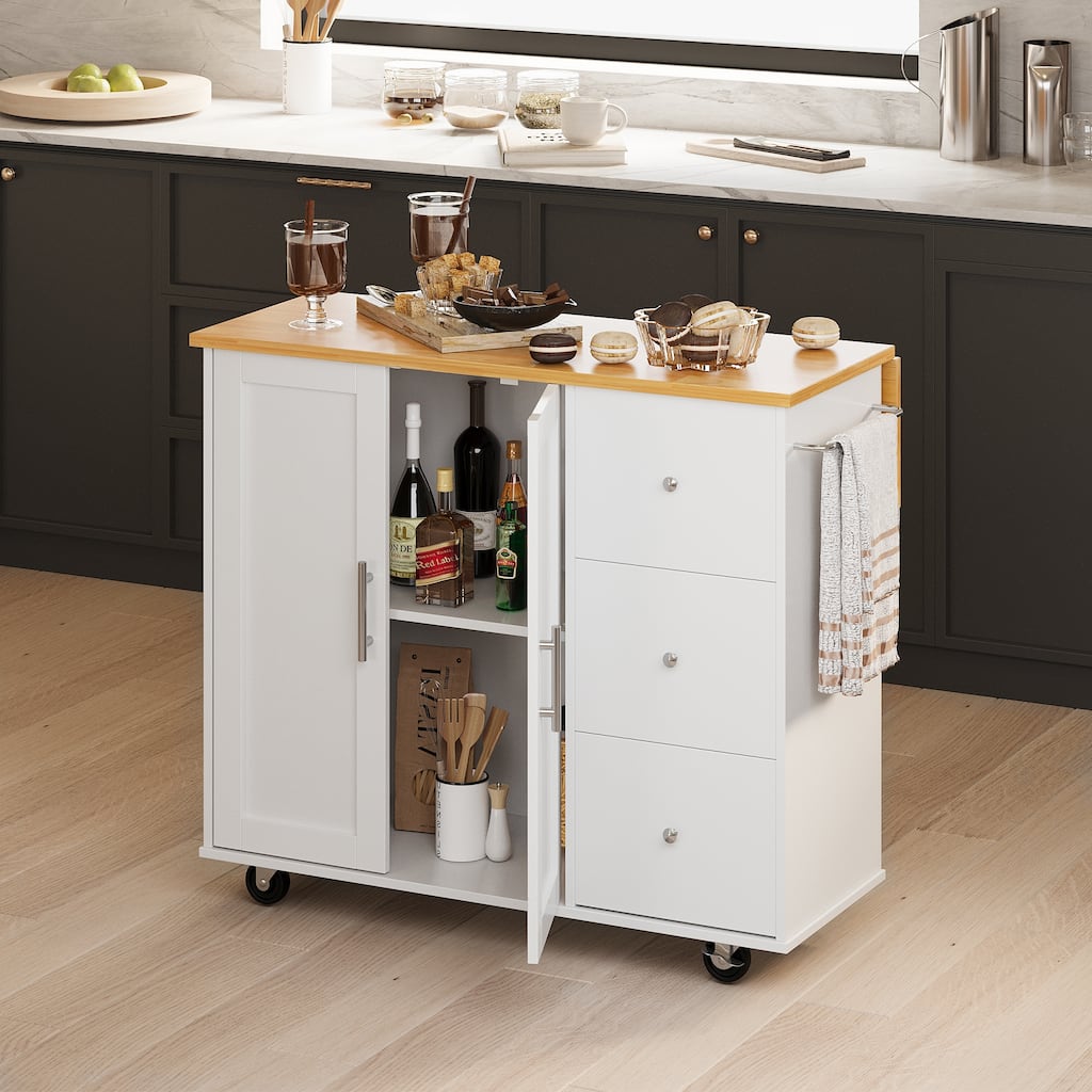Futzca Kitchen Island Cart with Counter Space