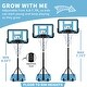 preview thumbnail 3 of 6, Height Adjustable Basketball Hoop 44 Inch Backboard Portable Basketball Goal with Stable Base and Wheels