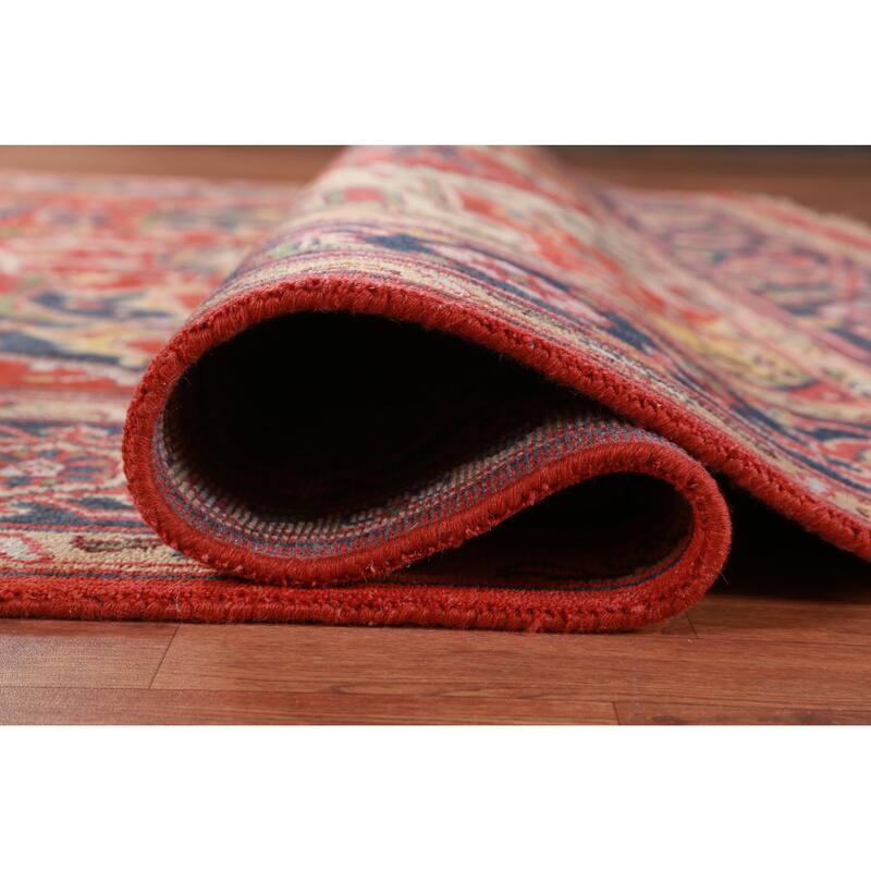 Hand Knotted Oriental 100% Wool Carpet Traditional Medallion Oranges & Rust Heriz (serapi) Area Rug - 11' 10'' X 9' 1''