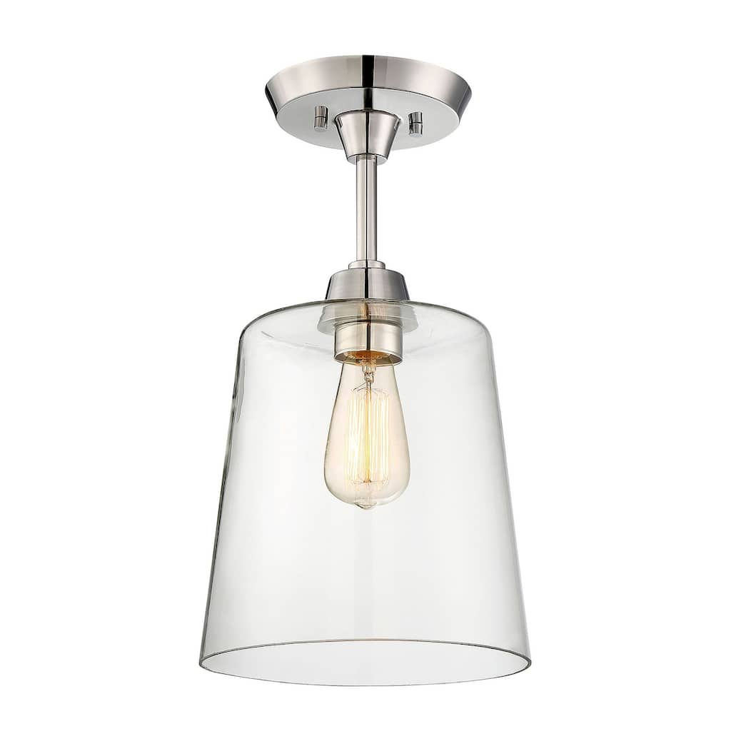 Bellevue Single Light 10" Wide Semi-Flush Ceiling Fixture