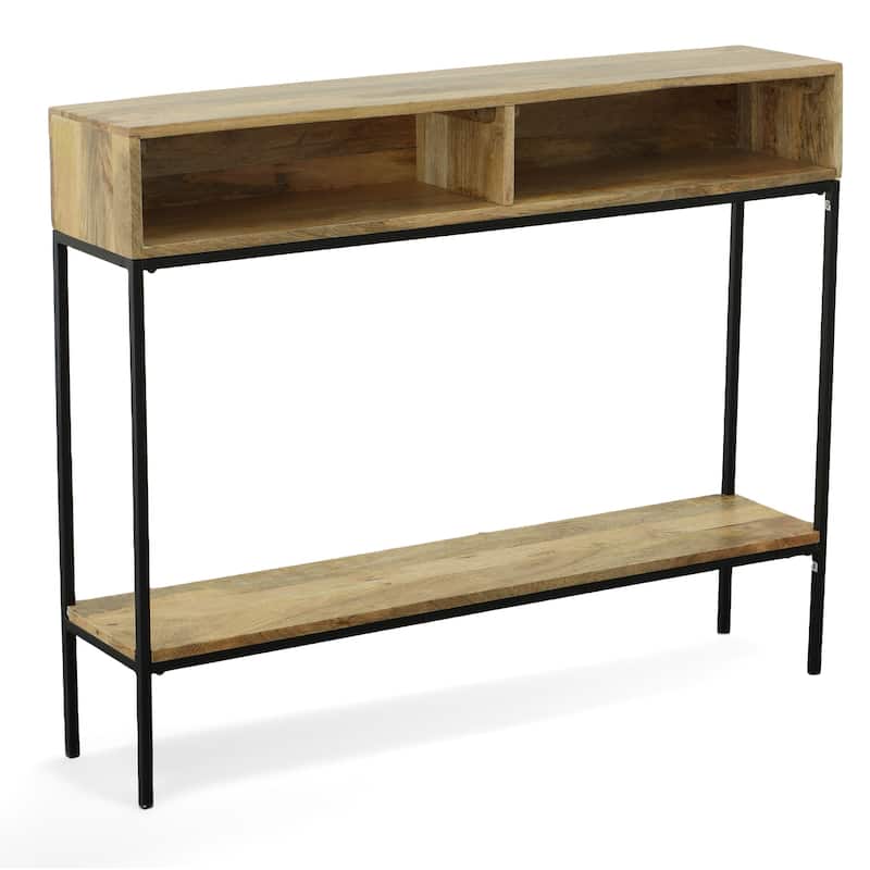 Brown Wood/Metal Ingrid Console - Mango / Black