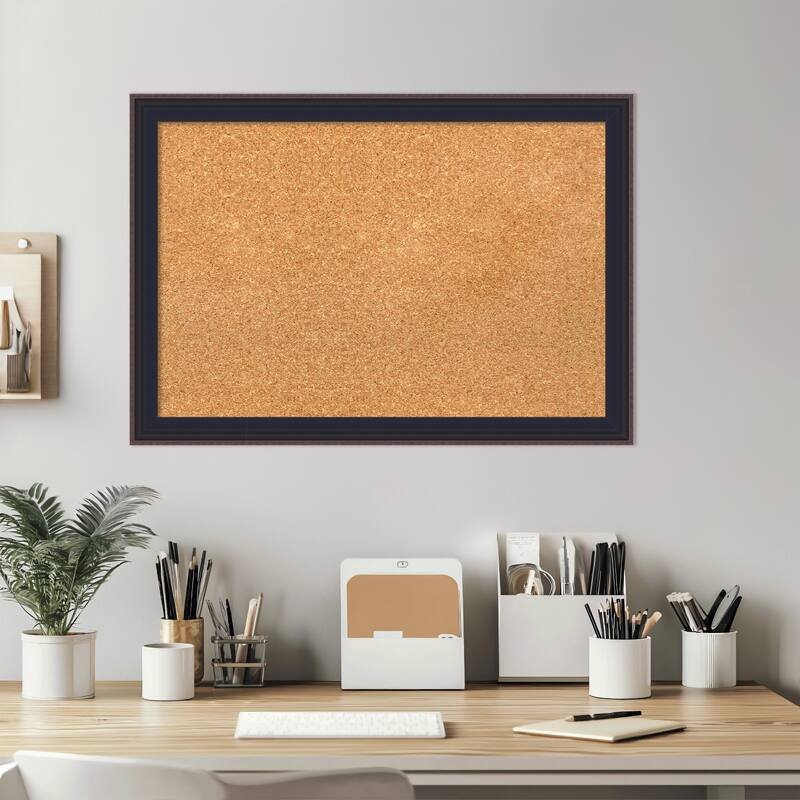 Havana Black Bronze Framed Cork Board - Bulletin Board, Organization Board, Pin Board
