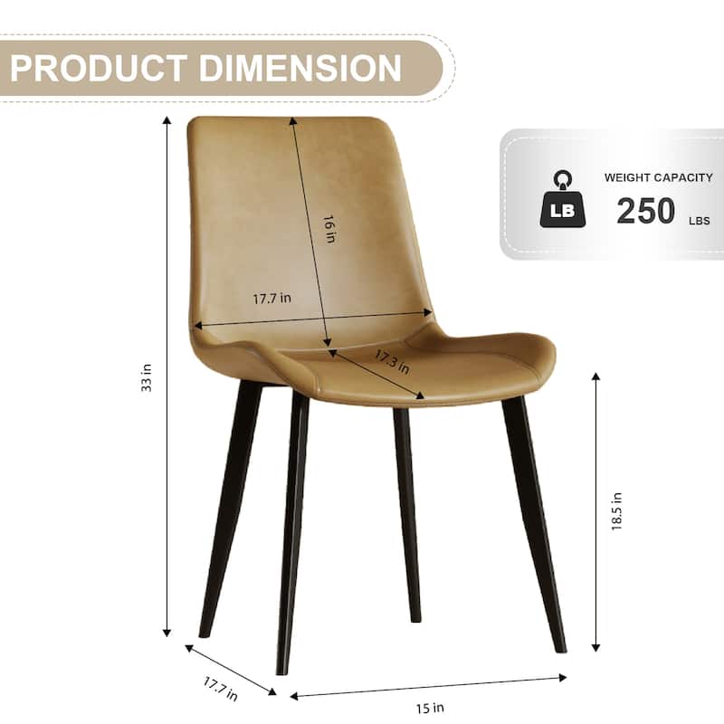 Modern Dining Chair Set Of 4 Pieces, With Floral Pu Leather Seats And Carbon Steel Legs, Suitable For Home, Restaurant