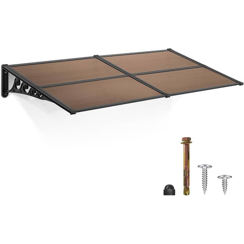 MCombo Window Awning Door Canopy Exterior 40'' x 80'', Polycarbonate Cover Front Door Outdoor Patio Awning Canopy