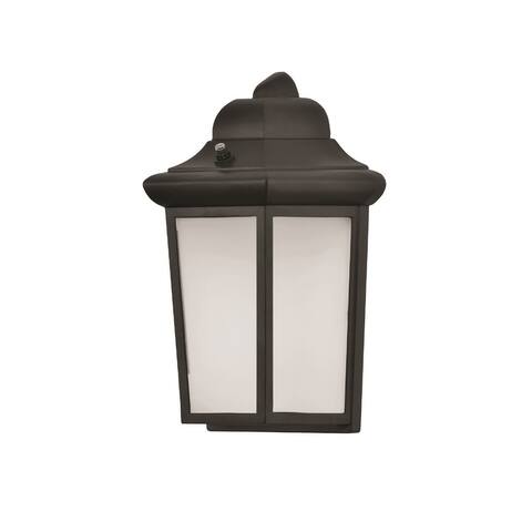 Patriot 1-light Black LED Outdoor Sconce, White Glass Shade