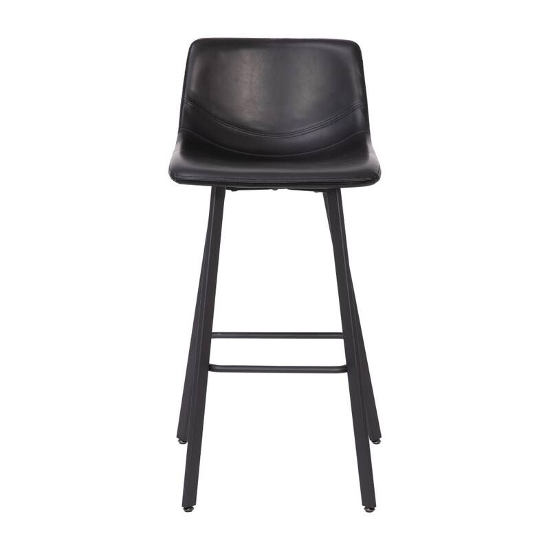 Set of 2 Armless Upholstered Metal Counter Stools