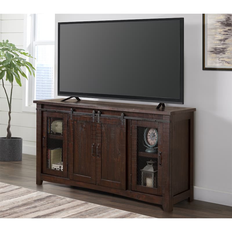 Brookhaven 65-inch Solid Wood Barn Door TV Stand Console - 35 inches high x 65 inches wide x 19 inches deep - Espresso