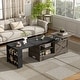 preview thumbnail 4 of 10, Farmhouse Lift Top Coffee Table With Barn Doors, Wood Rectangle Center Table, With Large Hidden Storage Space