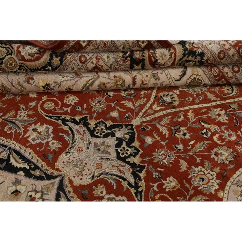 Wool/ Silk Vegetable Dye Tabriz Haj Jalili Large Area Rug Hand-knotted - 12'2" x 18'3"
