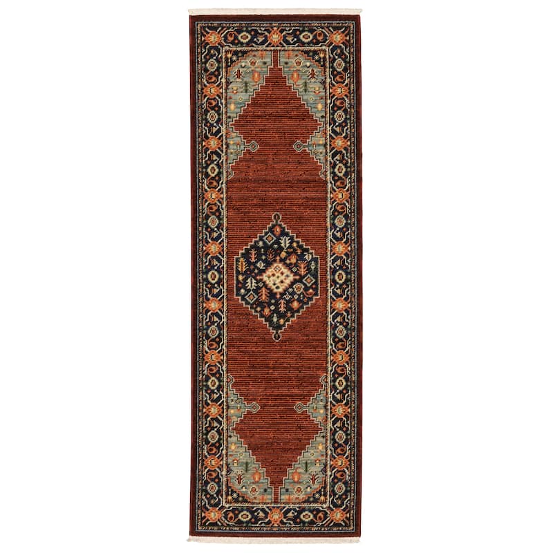 Style Haven Leander Classic Persian Fringed Wool Blend Area Rug - 2'6" x 12' - Rectangle