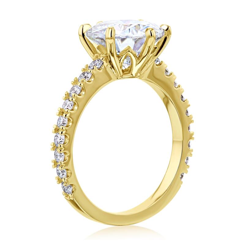 Kobelli 3.6 Carats Moissanite & Lab Grown Diamond 14k Solid Gold Round 6-Prong Tulip Tiffany Engagement Ring