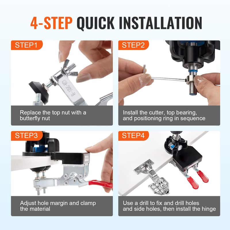 Door Hinge Jig for Door Hinge Groove and Door Lock Installation