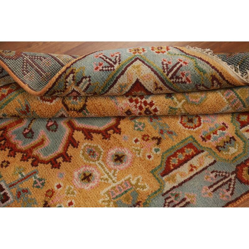 Hand Knotted Oriental 100% Wool Carpet Traditional Geometric Yellow & Gold Heriz (serapi) Area Rug - 5' 10'' X 4' 0''