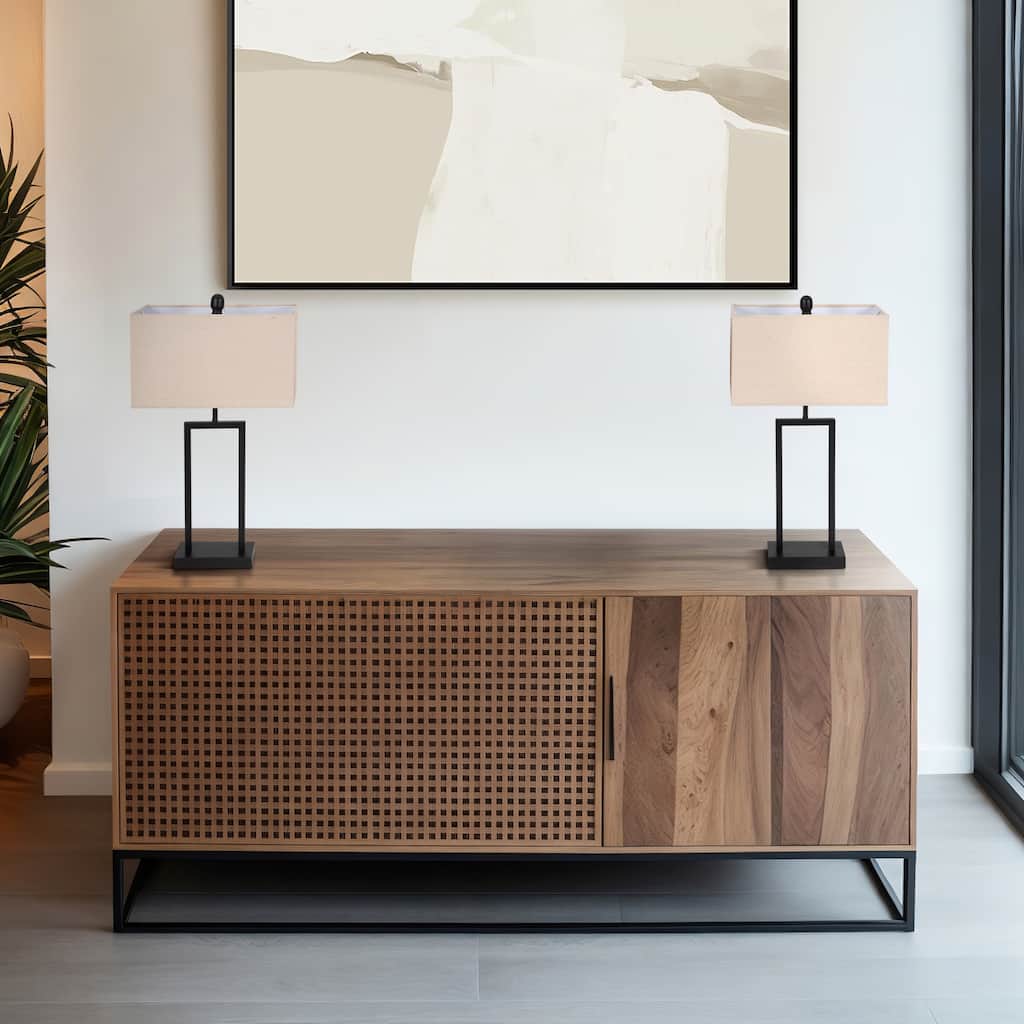 Sagebrook Home Metal 25" Elegant Table Lamp - Perfect for Sophisticated Interiors, Set of 2 - 14" x 8" x 25"