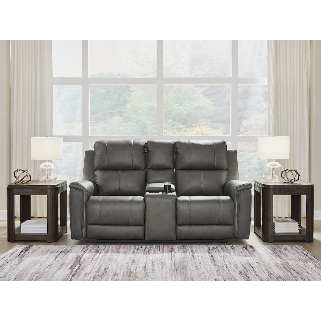 Signature Design by Ashley Burnley Power Reclining Loveseat with Console - 75" W x 41" D x 43" H