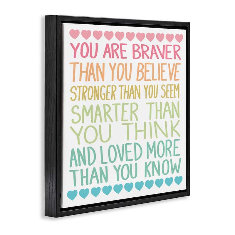 Stupell Rainbow Confidence Phrases Framed Floater Canvas Wall Art Design By Sweet Melody Designs