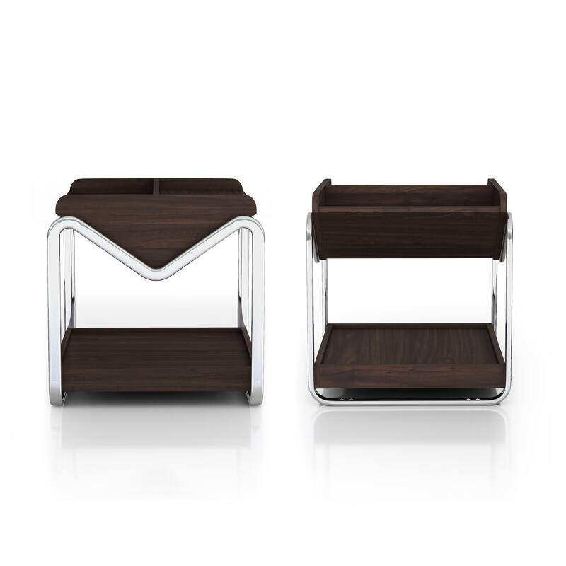 DH BASIC Contemporary 22-inch Metal 3-shelf End Table by Denhour
