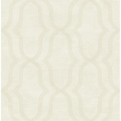 Seabrook Designs Collyn Linear Ogee Unpasted Wallpaper