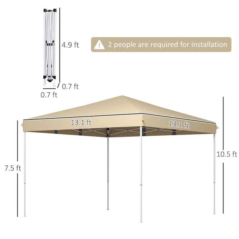 13' x 13' Pop Up Canopy Tent, Instant Sun Shelter,Height Adjustable