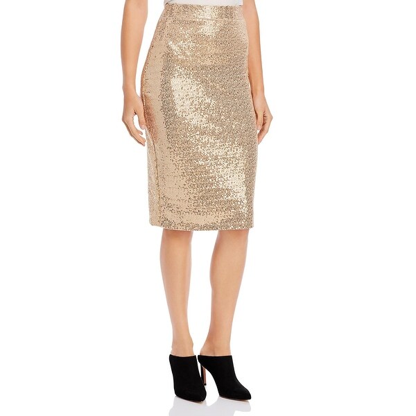 white and gold sequin pencil skirt