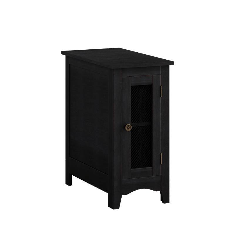 Slim Nightstand with Storage Cabinet - Space-Saving Bedside Table