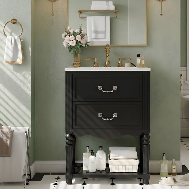 24'' Bathroom Vanity with Ceramic Sink