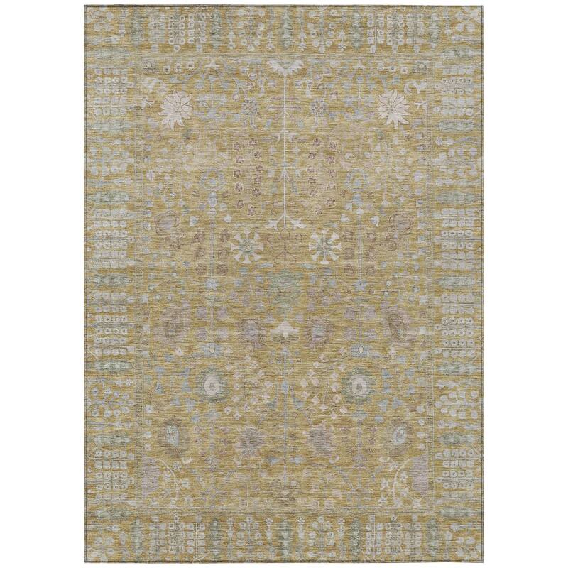 Machine Washable Indoor/ Outdoor Traditional Classic Chantille Rug
