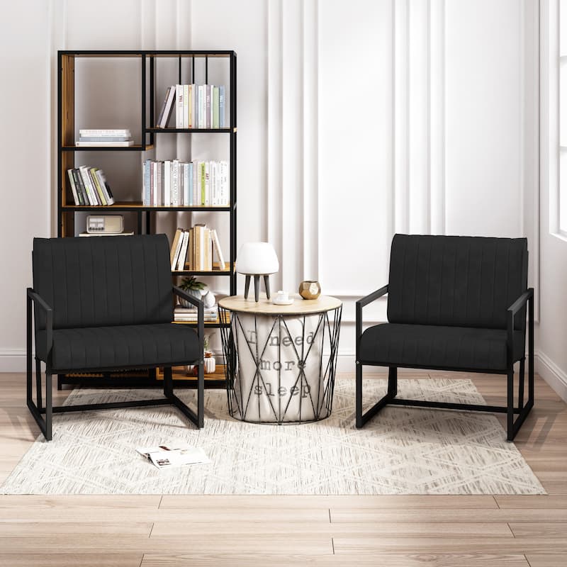PU Leather Feature Armchair with Metal Frame
