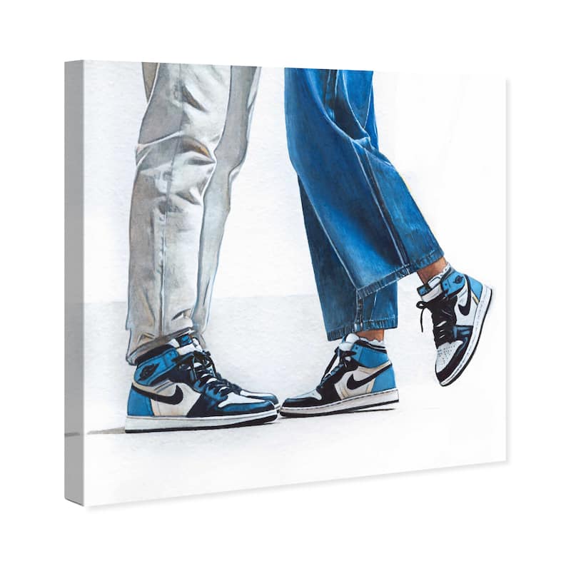Wynwood Studio Fashion and Glam A Cool Couple Blue and Modern & Contemporary Wall Art Canvas Print