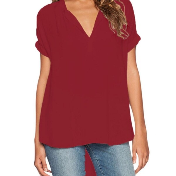 ladies plus size red tops