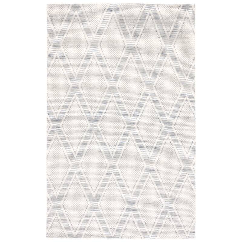 SAFAVIEH Handmade Marbella Juliet Trellis Wool Rug - 6' Square - Navy/Ivory