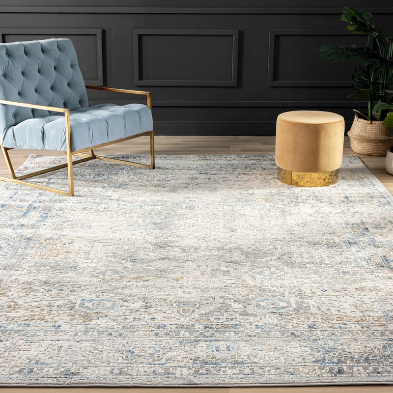 Lumina Vintage Transitional and Contemporary Area Rug - 2' X 3' - Vintage Blues/Greys