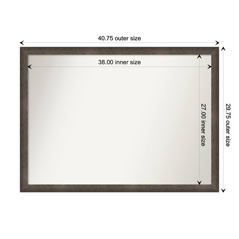 Dappled Narrow Non-Beveled Wood Framed Wall Mirror - Dappled Light Bronze Narrow - Glass Size 38x27